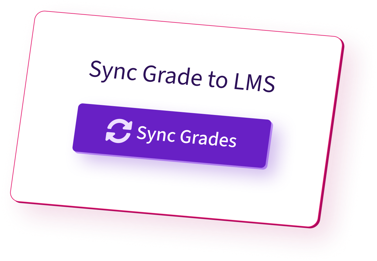 Illustration shows the button where an educator can click to sync grades with their LMS